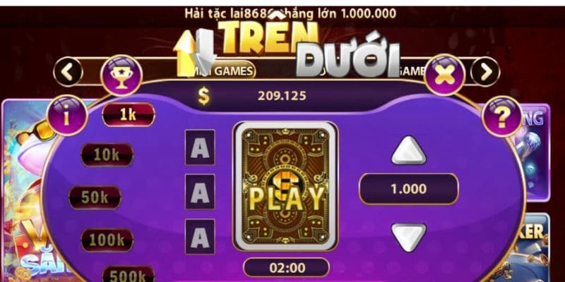 Game nhanh 2 Minigame trên dưới Gam Vip